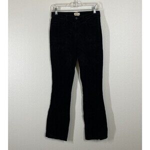 L'AGENCE Oriana Velvet High Rise Straight Leg Jeans Pants Size 26 Black Stretch